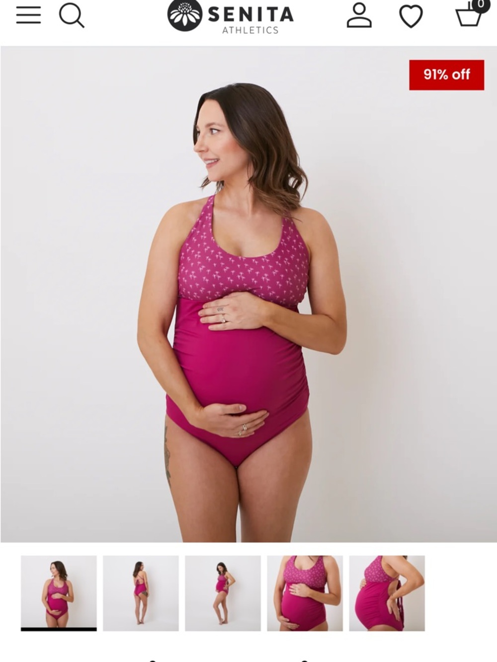 Maternity Senita Athletics Pink One-Piece Swimsuit
